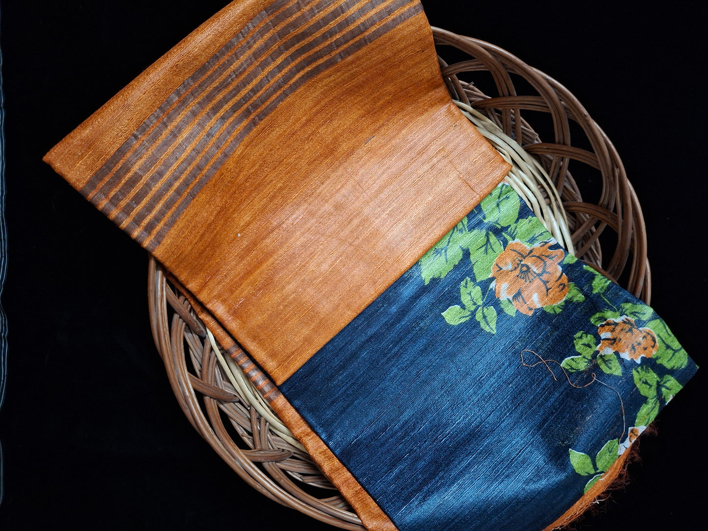 Pure tussar ghicha digital print zari Border saree