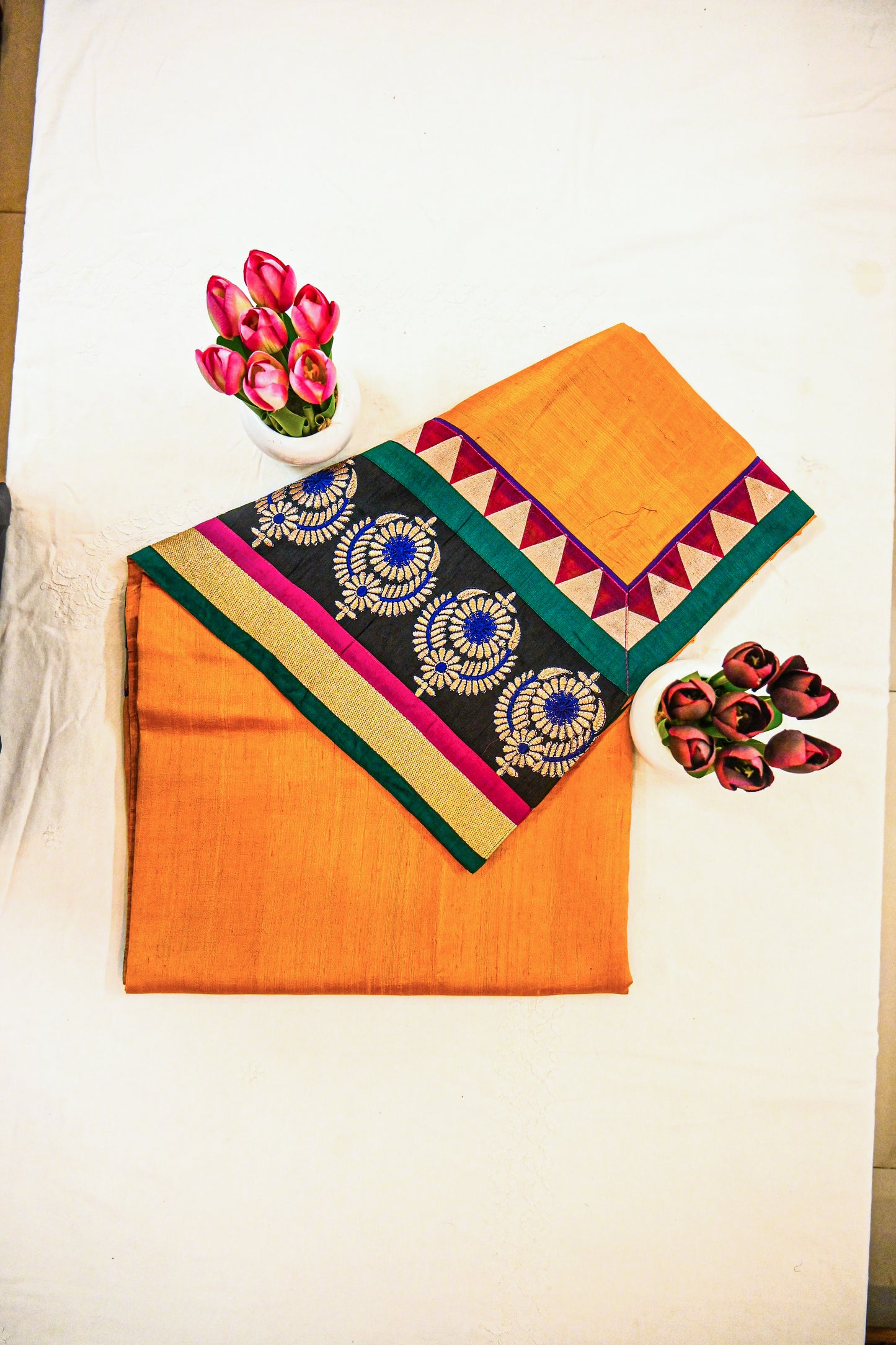 Pure raw Silk with Silk Mark Saree