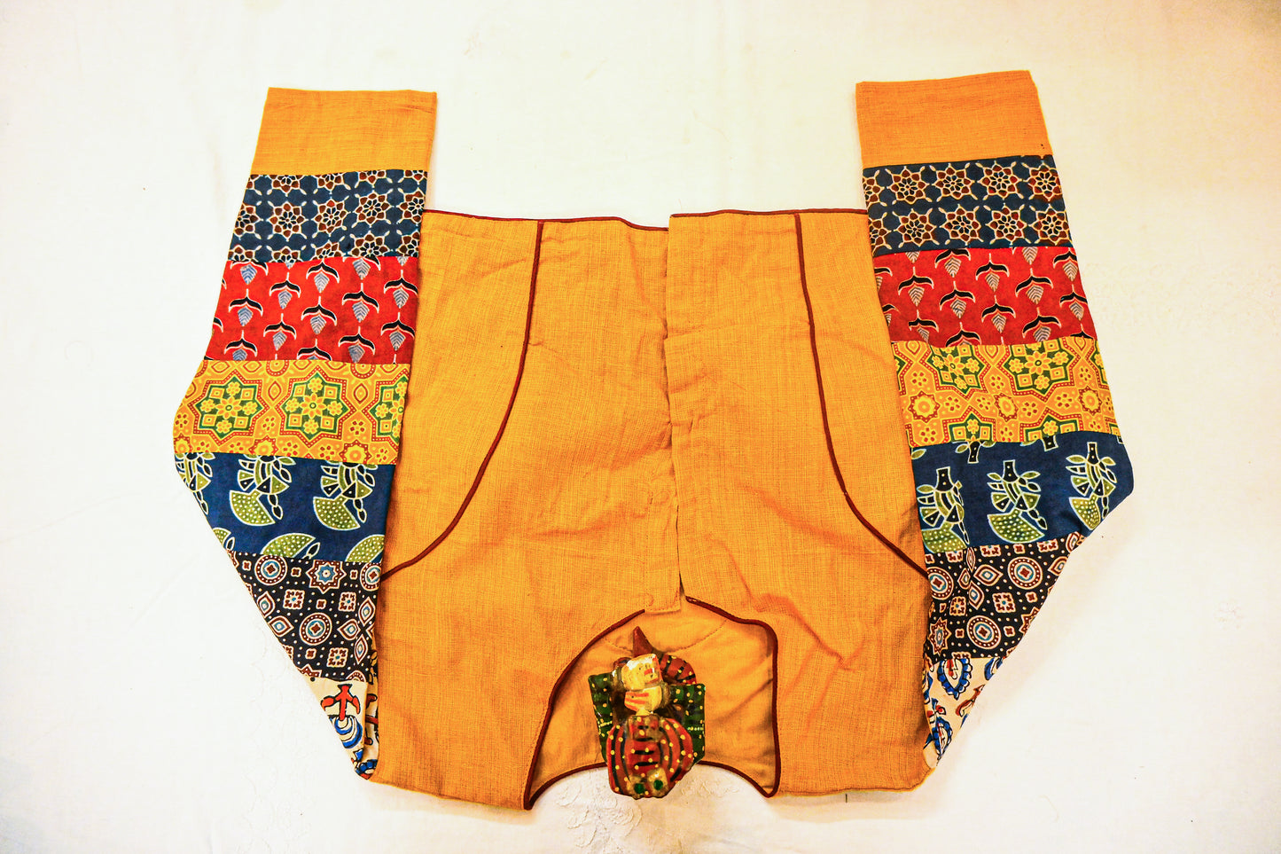 Ajrakh patchwork work blouse