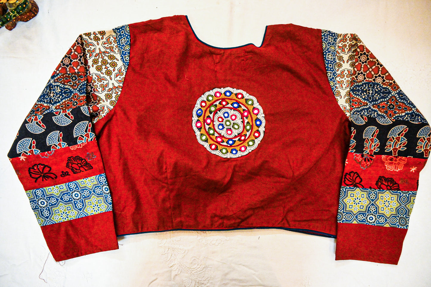 Ajrakh patchwork Blouse with Special Kutch Blouse