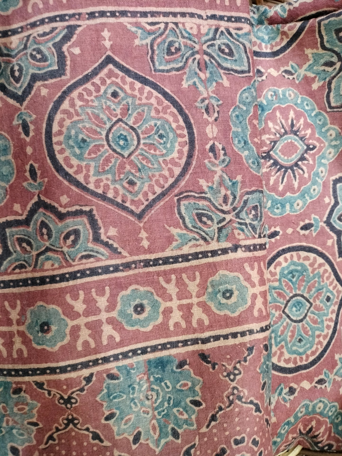 Pure Tussar Ajarak hand block print Kurta and Dupatta 2.5 mt (each)