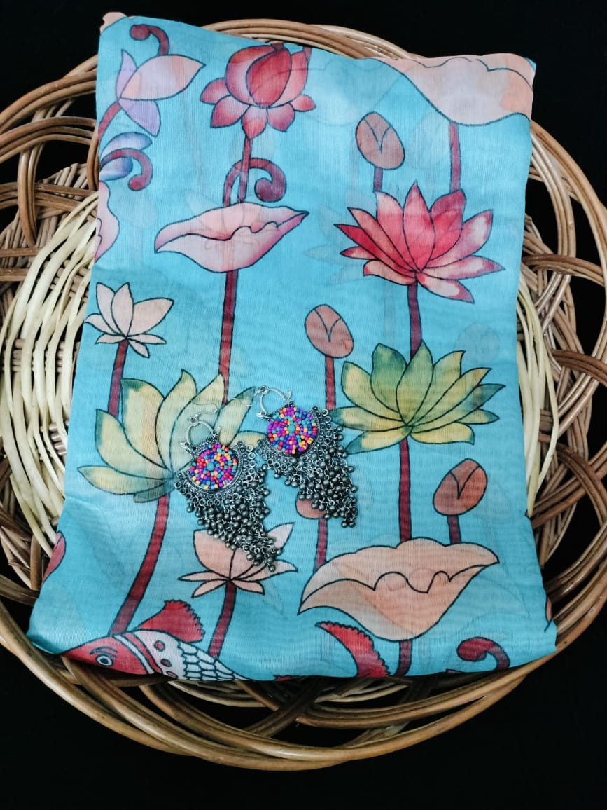 Semi Chanderi silk saree