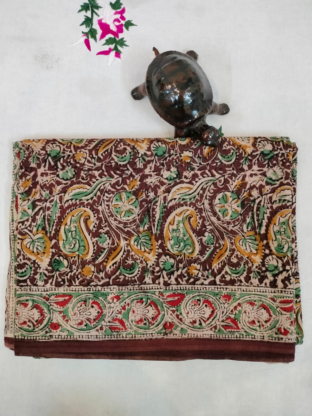 Pure cotton kalamkari Hand Block print saree