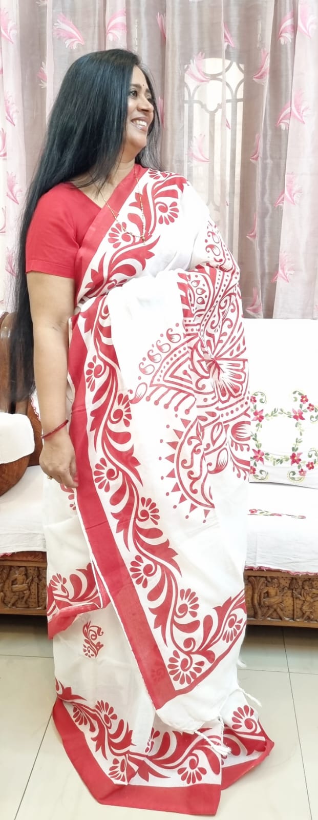 Pure Mul cotton screen printing saree