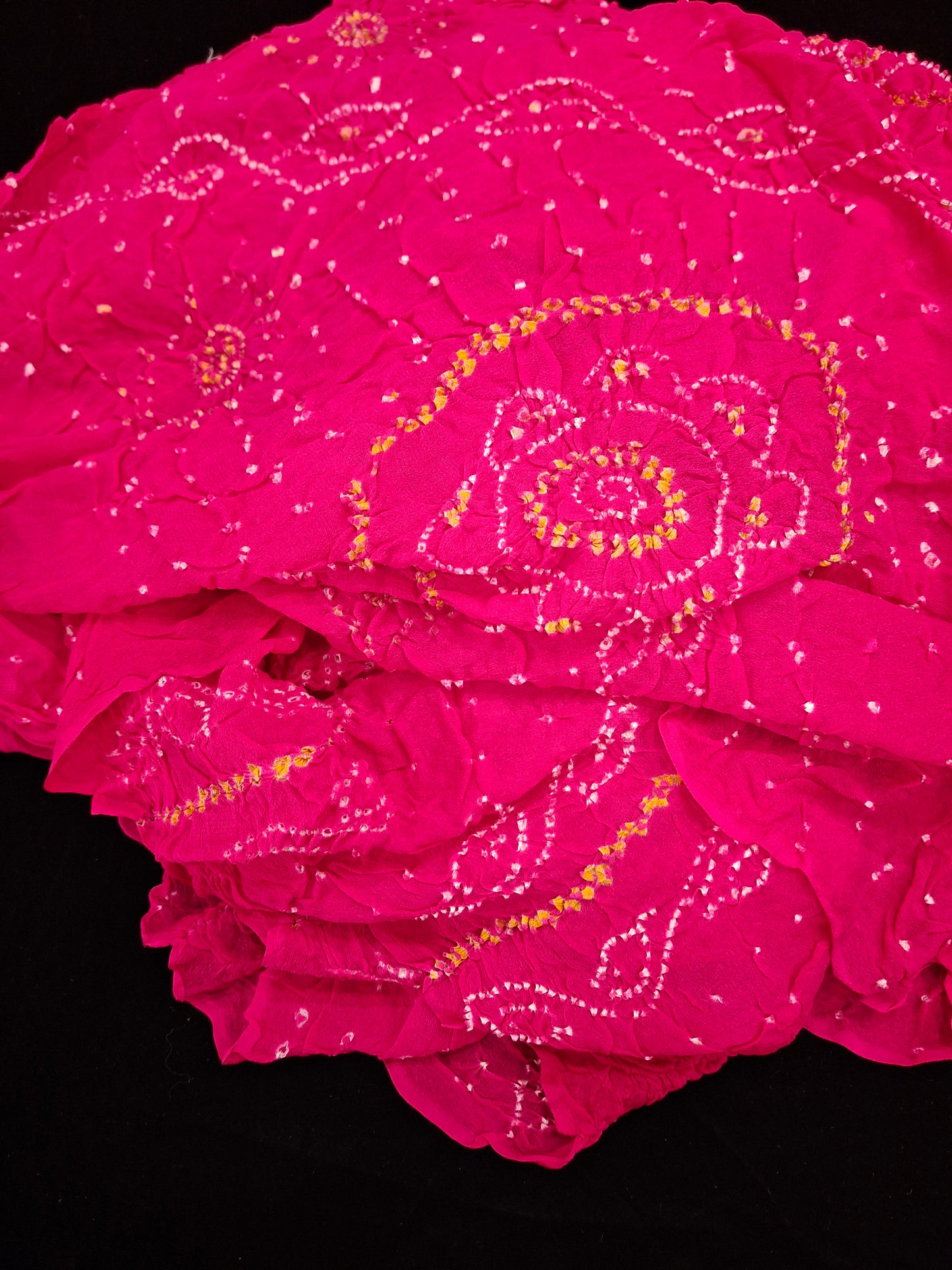 Pure crepe silk Rai Bandhej saree