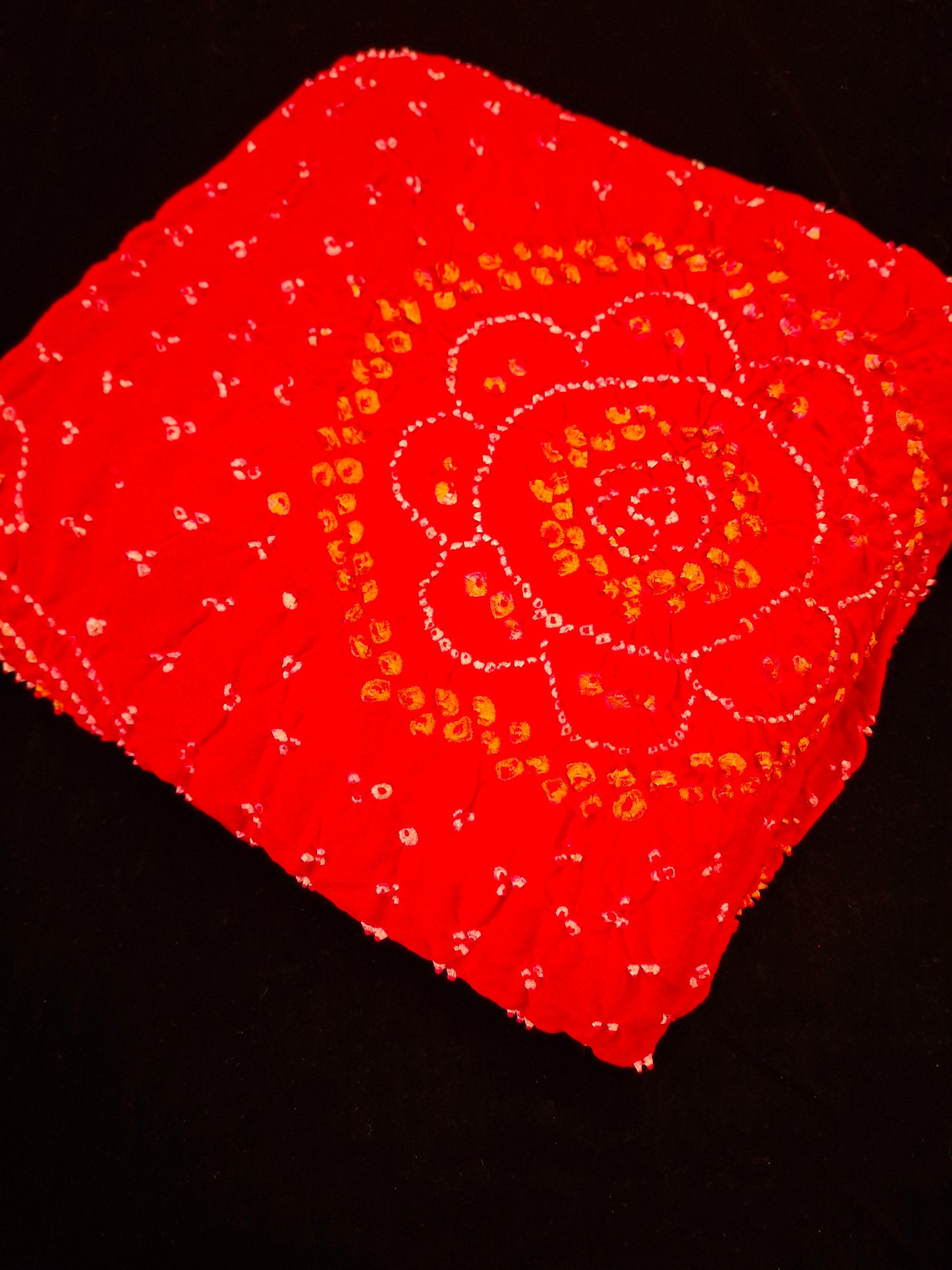 Pure crepe silk Rai Bandhej saree