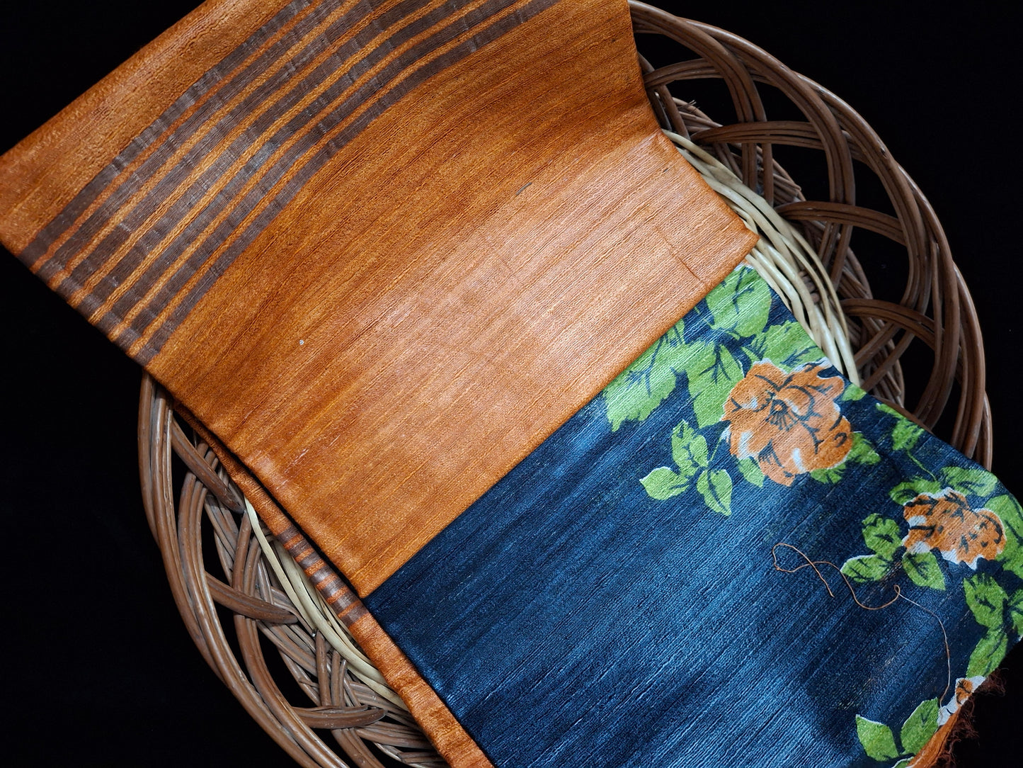 Pure tussar ghicha digital print zari Border saree