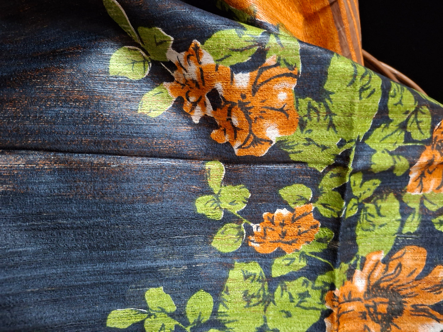 Pure tussar ghicha digital print zari Border saree