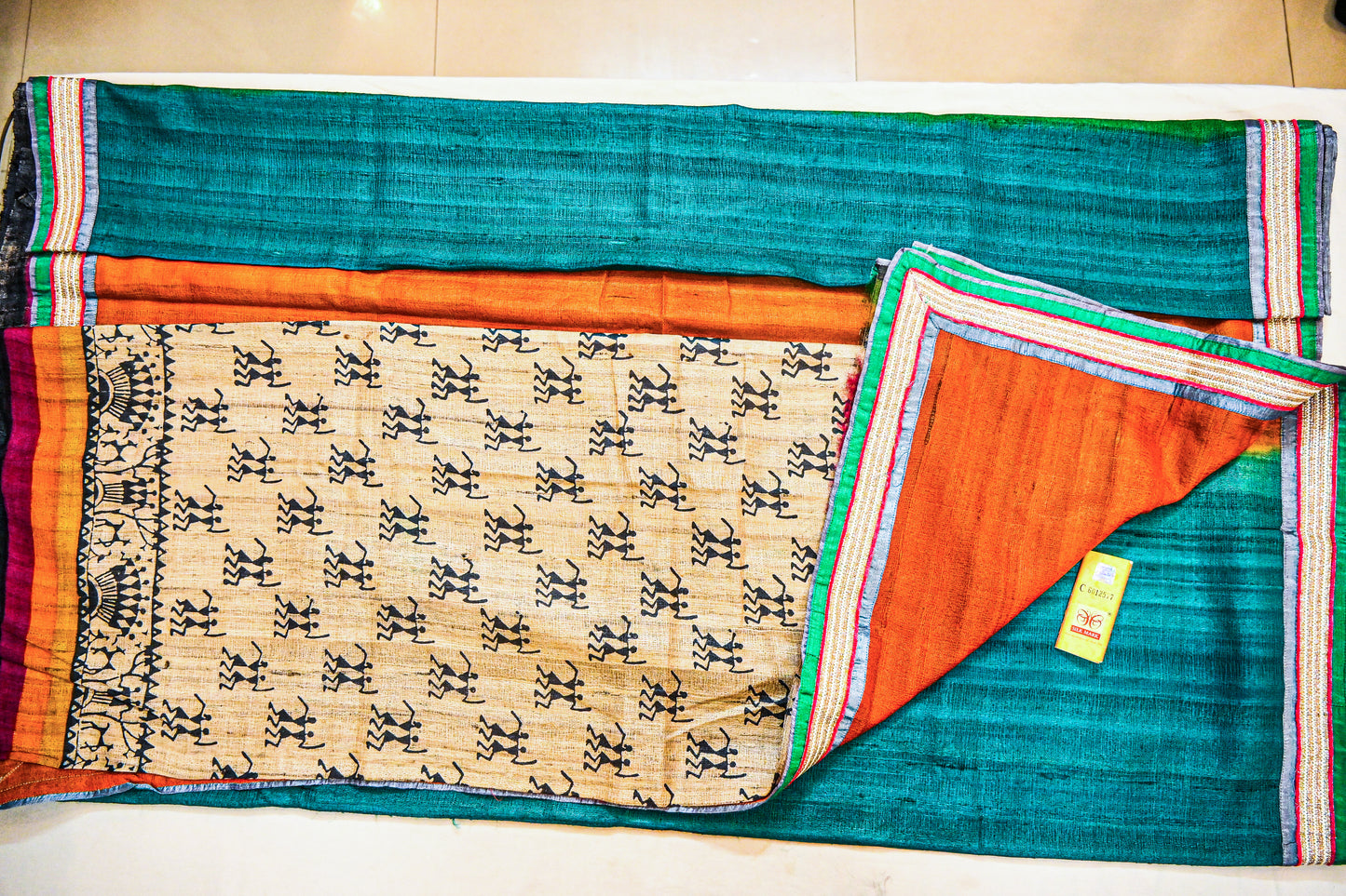 Pure Tussar Ghicha Silk with Silk Mark Saree