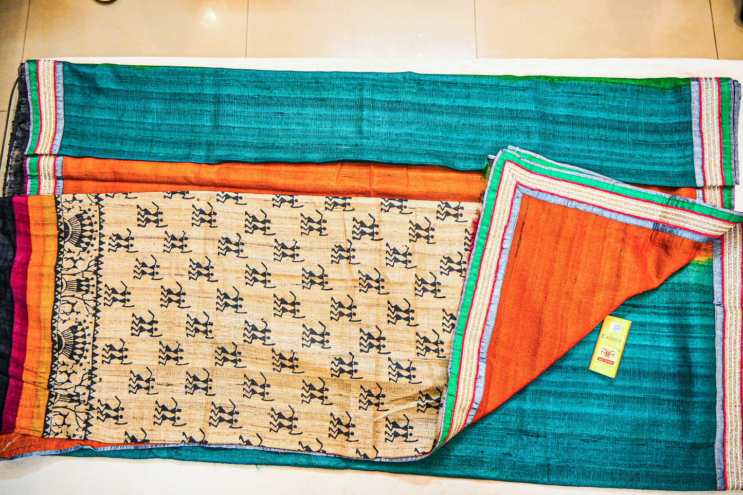 Pure Tussar Ghicha Silk with Silk Mark Saree