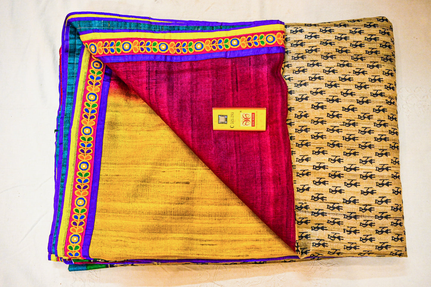 Pure Tussar Ghicha Silk with Silk Mark Saree