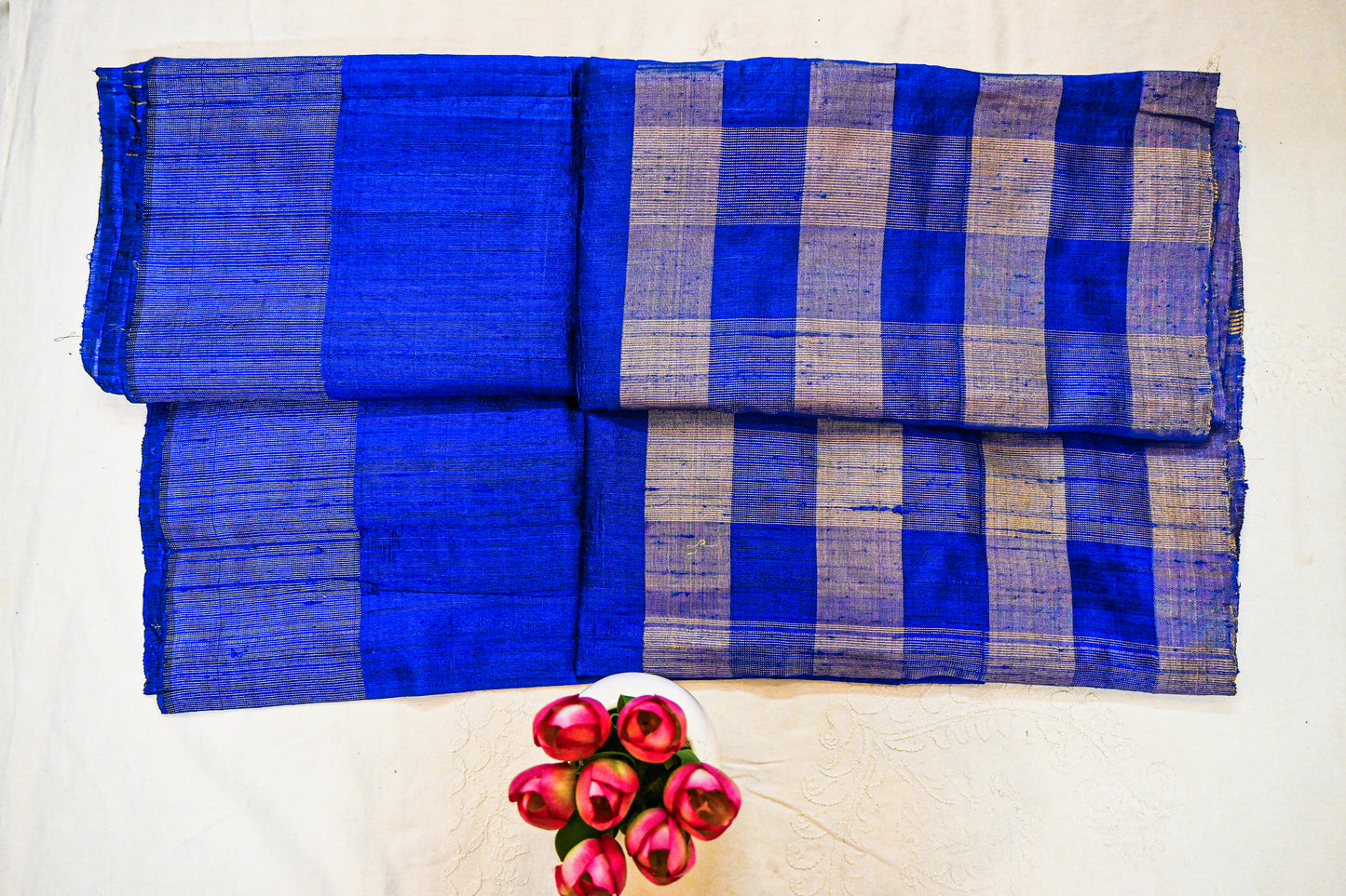 Pure raw Silk with Silk Mark Saree