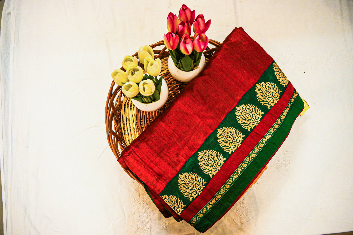 Pure raw Silk with Silk Mark Saree