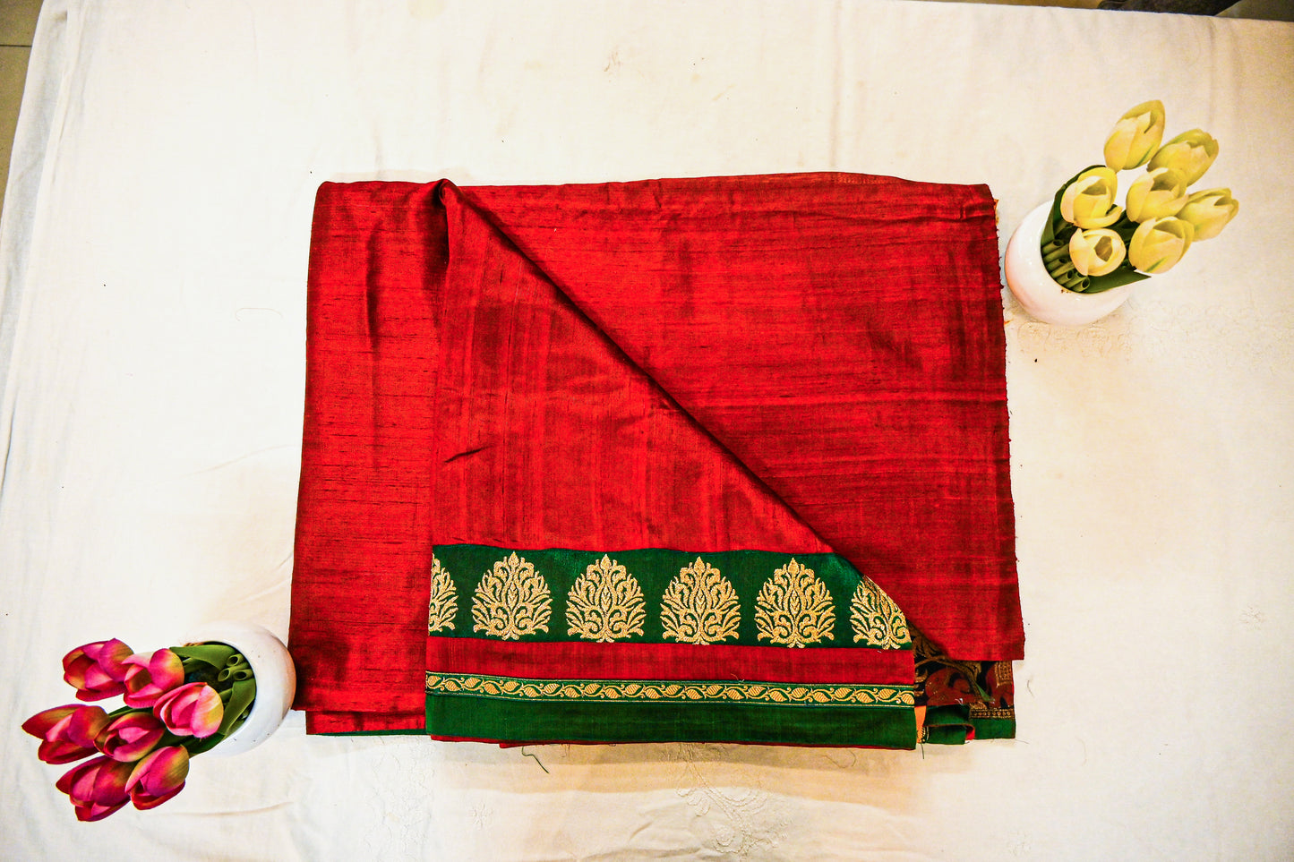Pure raw Silk with Silk Mark Saree