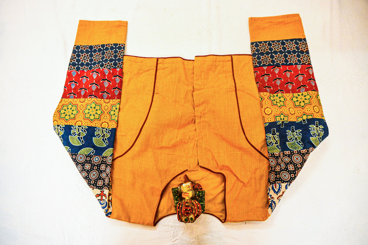 Ajrakh patchwork work blouse