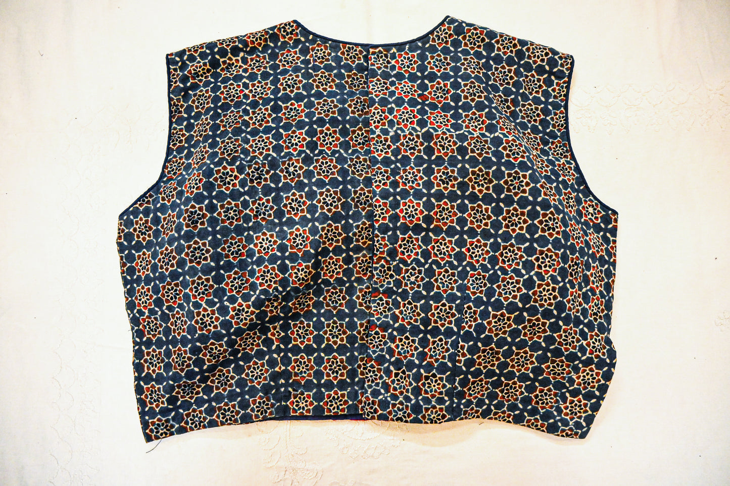 Ajrakh Mirror work Embroidery Blouse