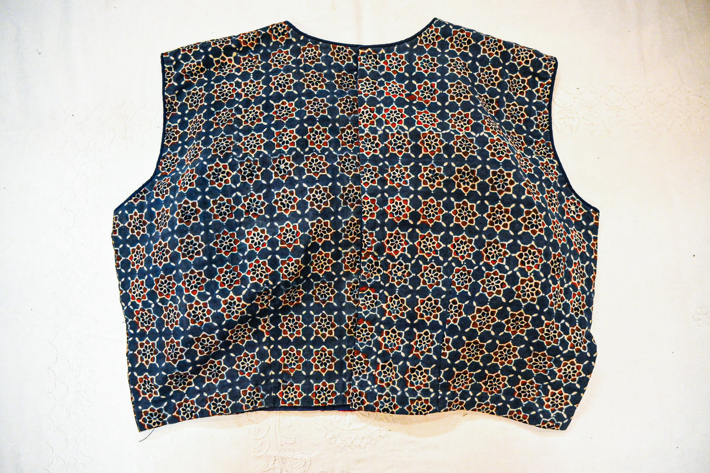 Ajrakh Mirror work Embroidery Blouse