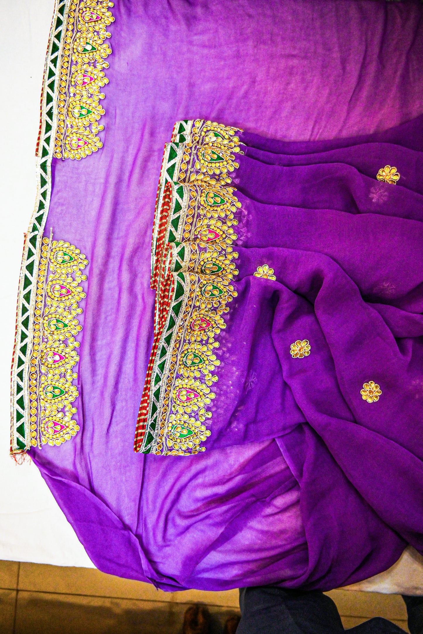 Pure Georgette with Hand embroidery Saree