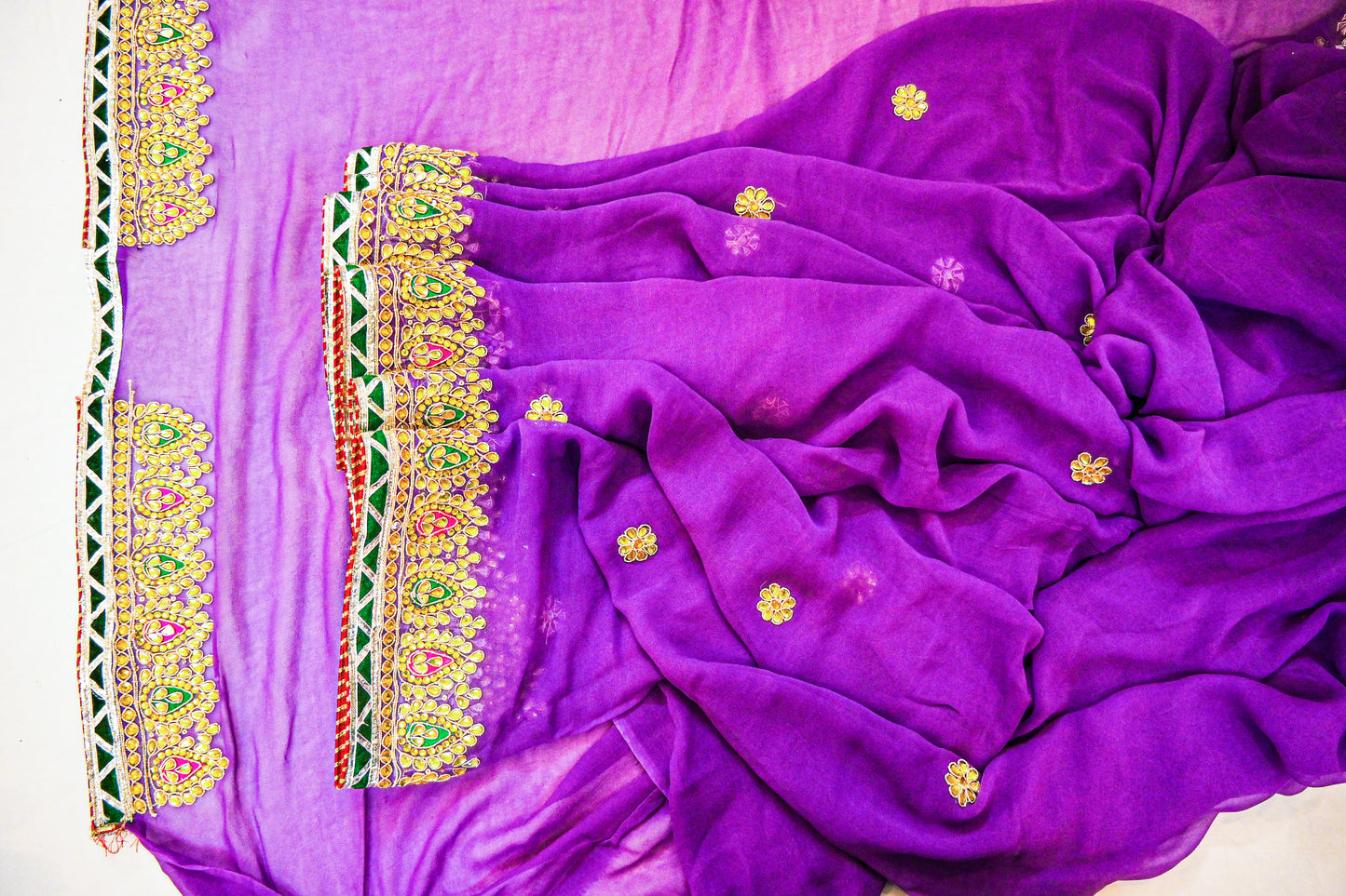 Pure Georgette with Hand embroidery Saree