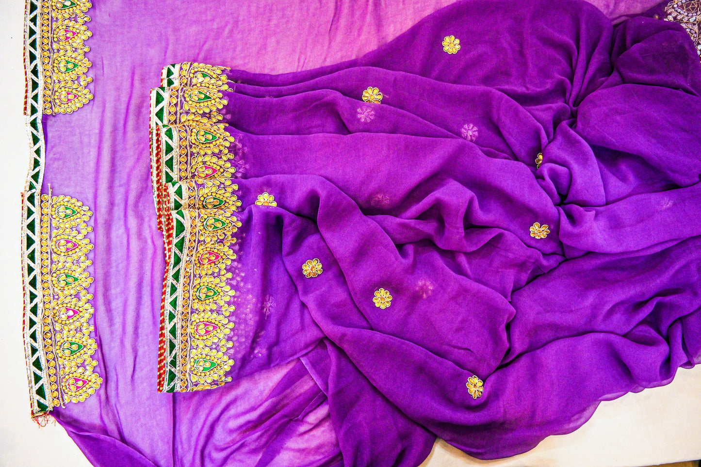 Pure Georgette with Hand embroidery Saree