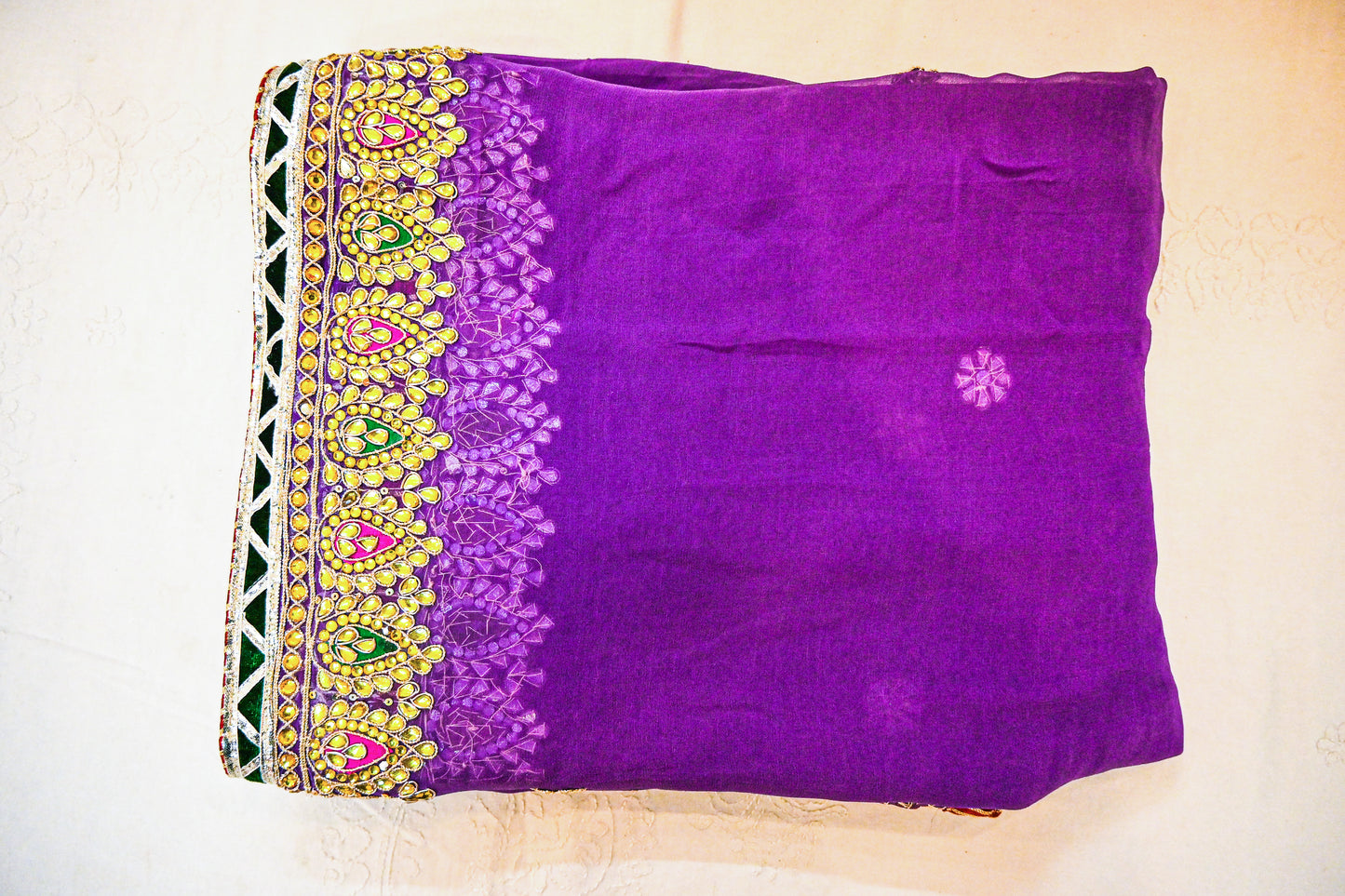 Pure Georgette with Hand embroidery Saree