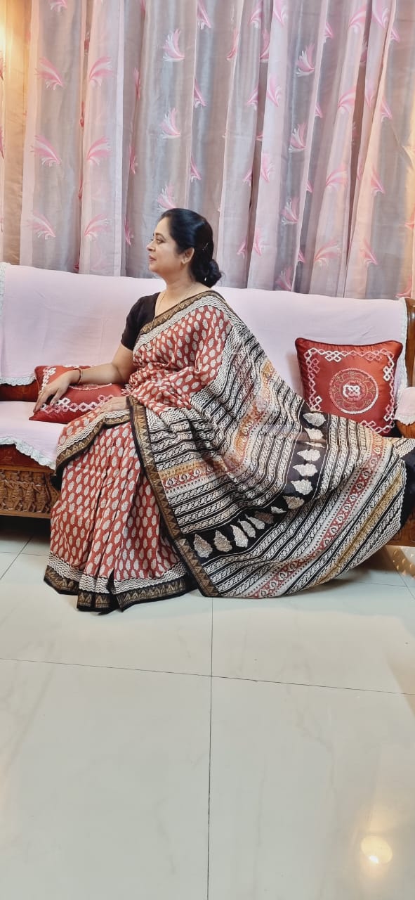 Pure Maheshwari silk saree