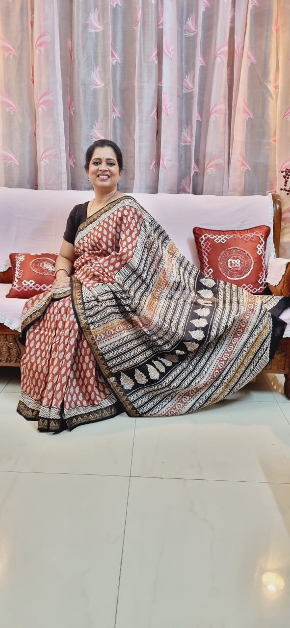 Pure Maheshwari silk saree