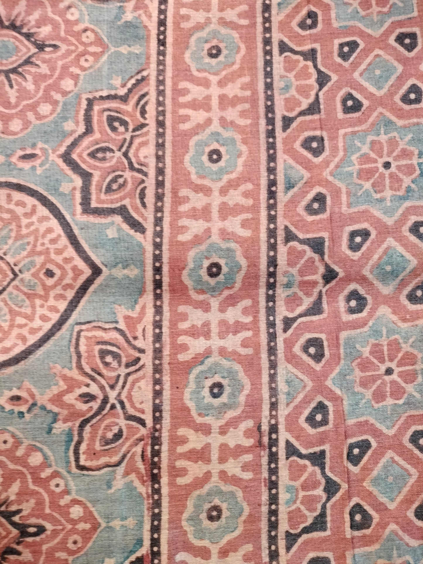 Pure tussar ajarak hand block print saree with silk mark