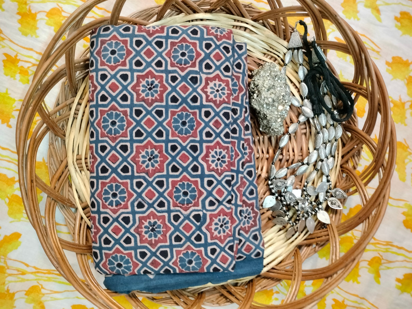 Pure cotton hand block print dress material /Meter