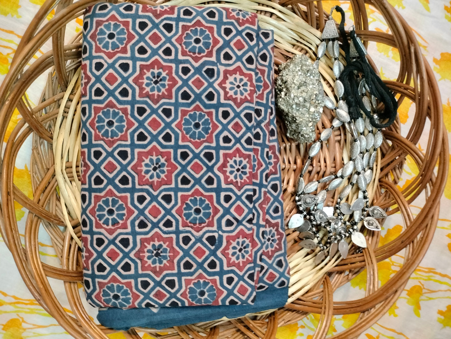 Pure cotton hand block print dress material /Meter