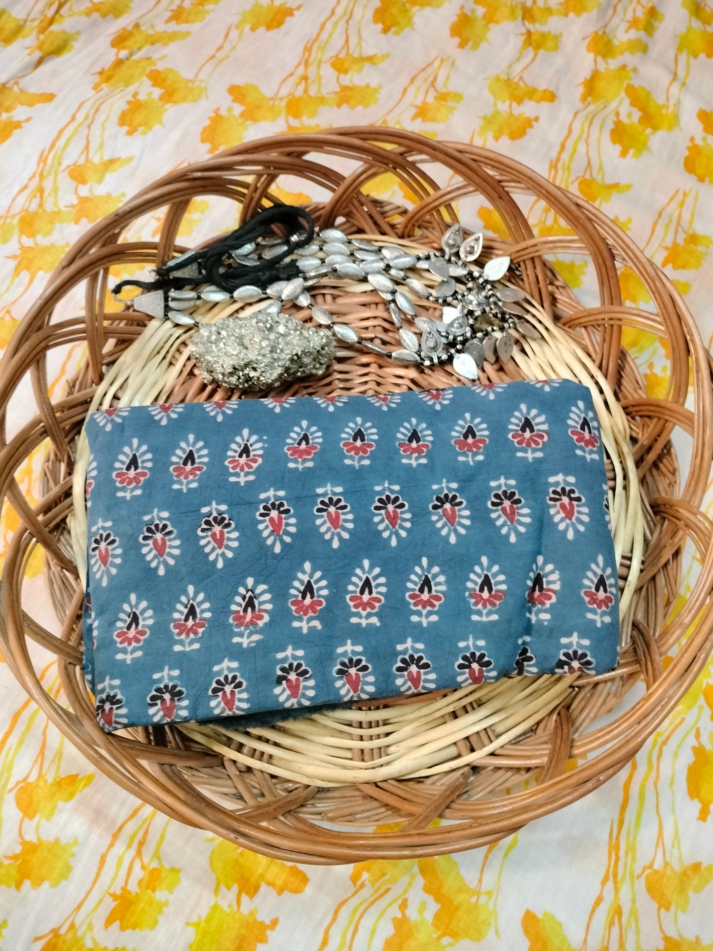 Pure cotton hand block print dress material/Meter