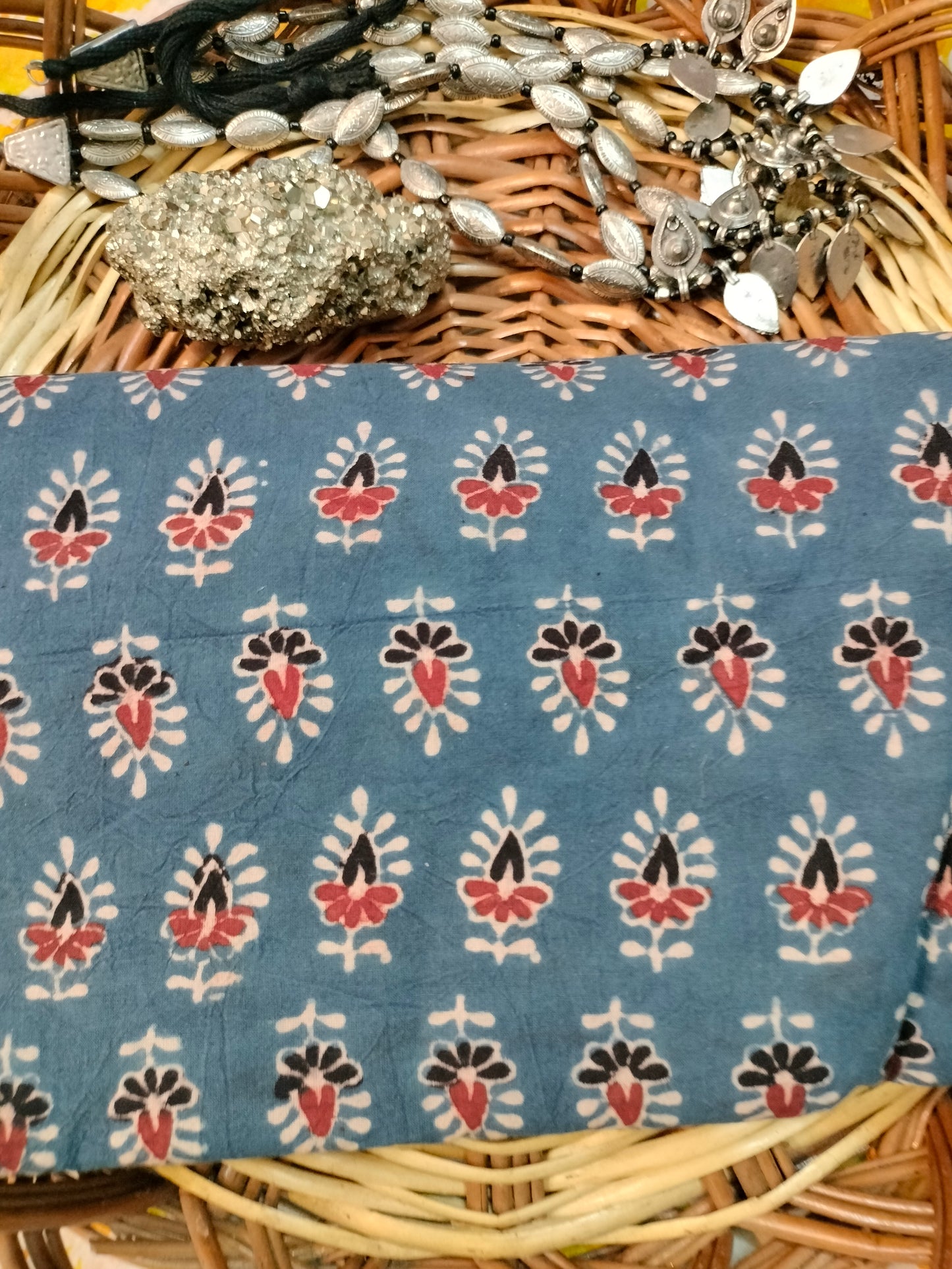 Pure cotton hand block print dress material/Meter