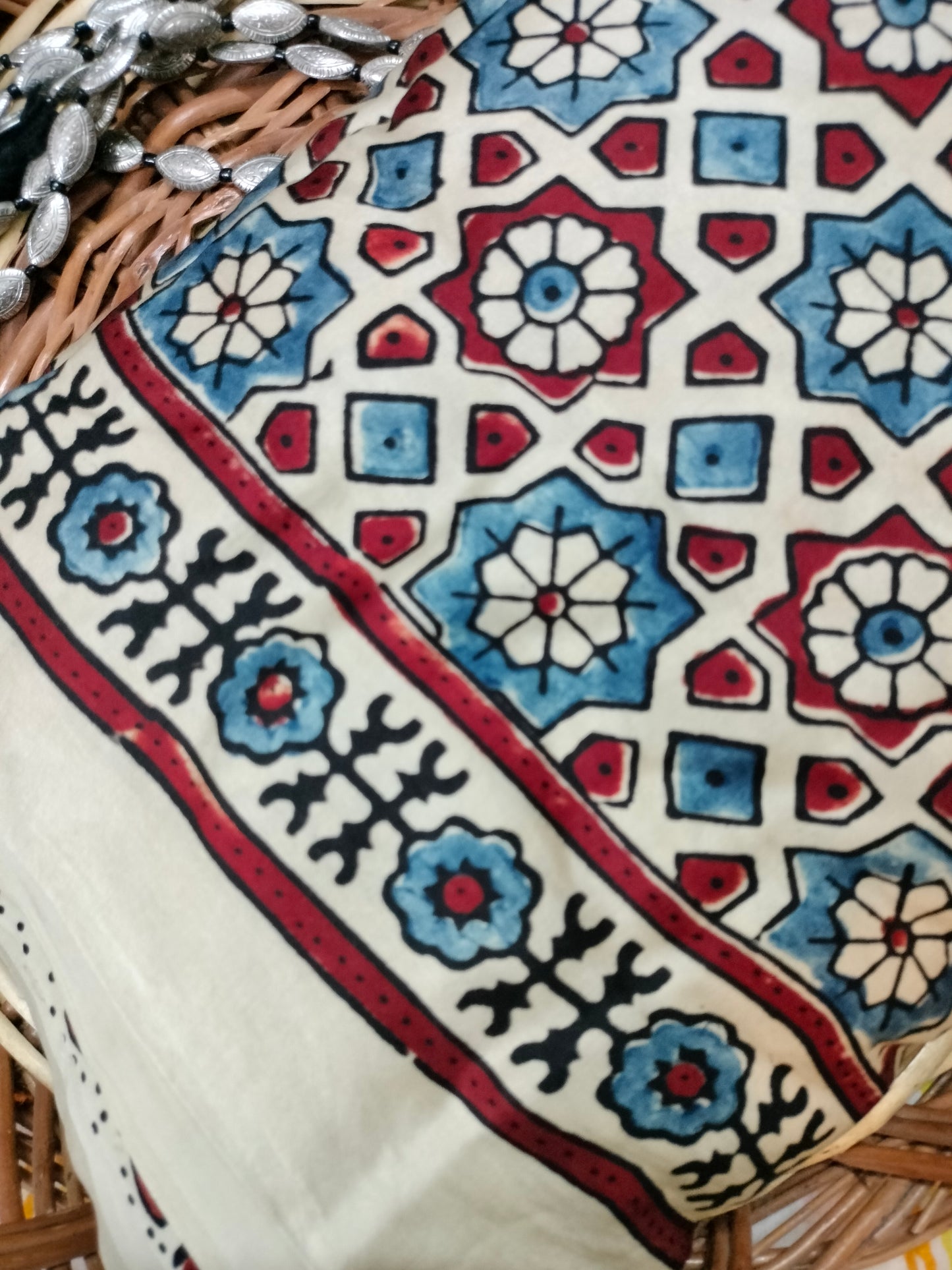 Pure Dola Silk ajarak hand block print