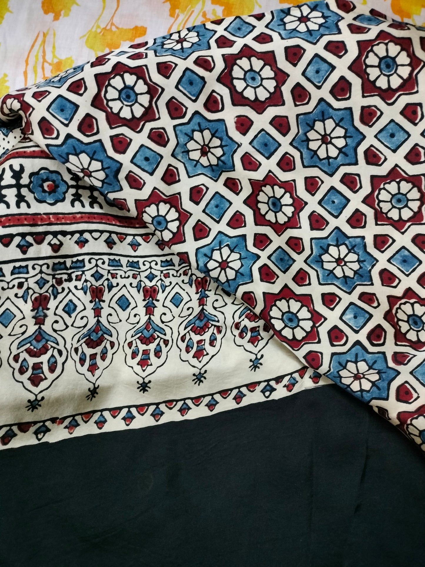 Pure Dola Silk ajarak hand block print