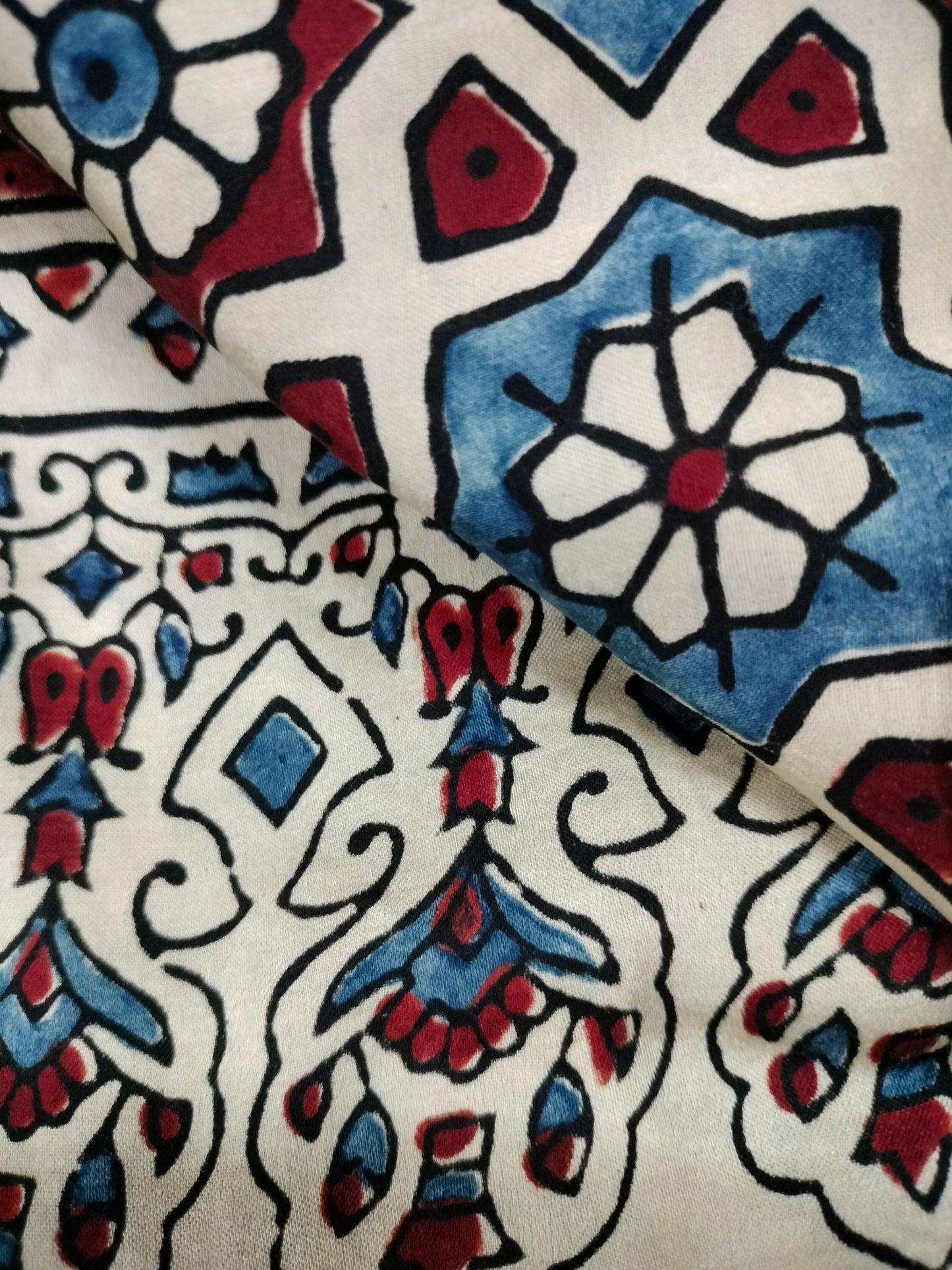 Pure Dola Silk ajarak hand block print