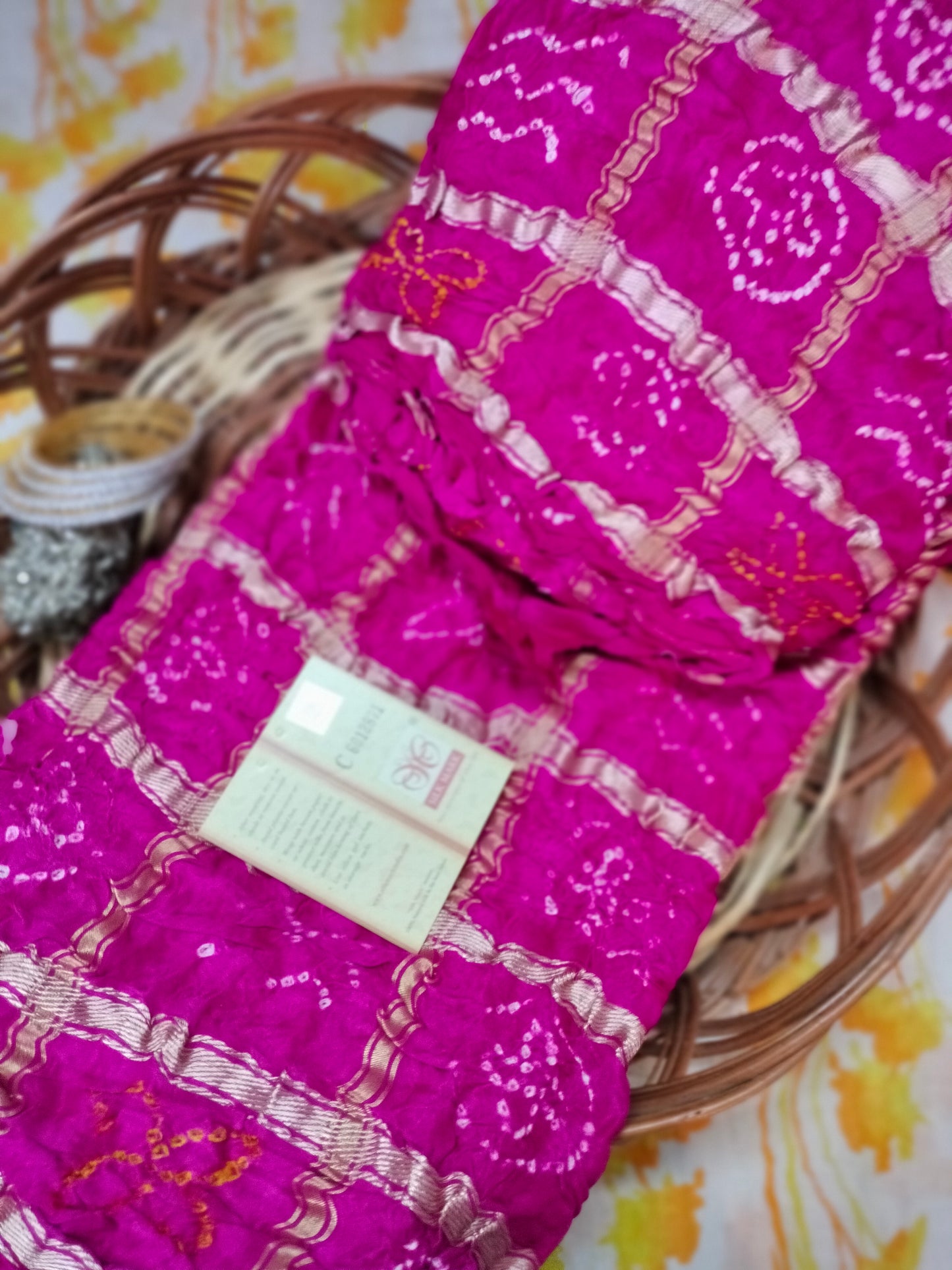 Pure gajji silk bandhej ghatchola Saree