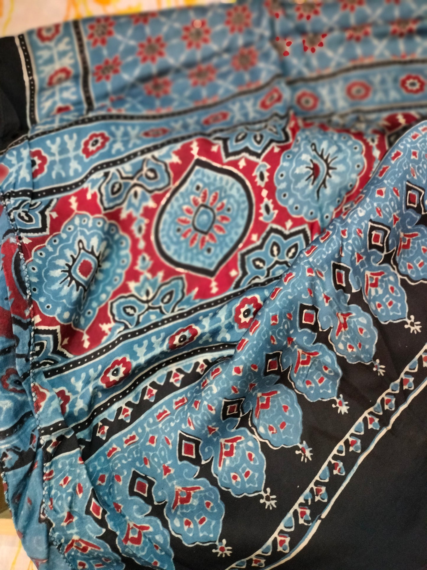 Pure Modal silk ajarak hand block print stole