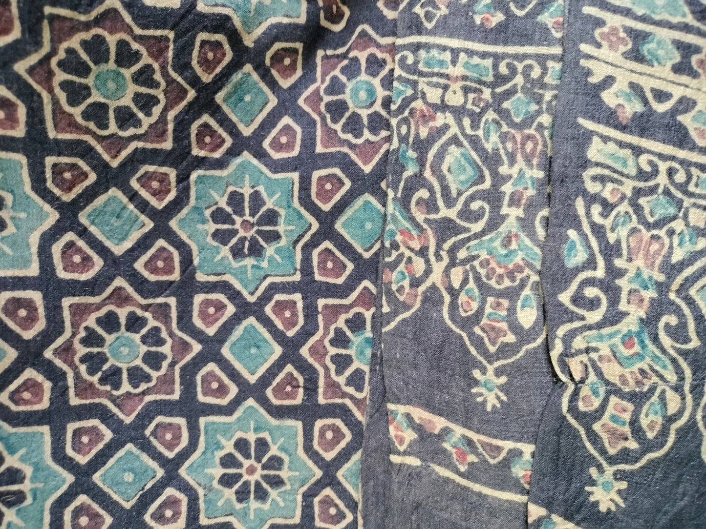 Pure tussar Ajarak hand block print Kurta and Dupatta 2.5 mt (each)