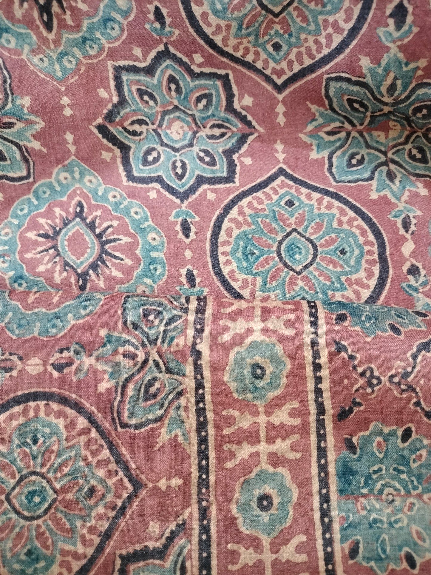 Pure Tussar Ajarak hand block print Kurta and Dupatta 2.5 mt (each)