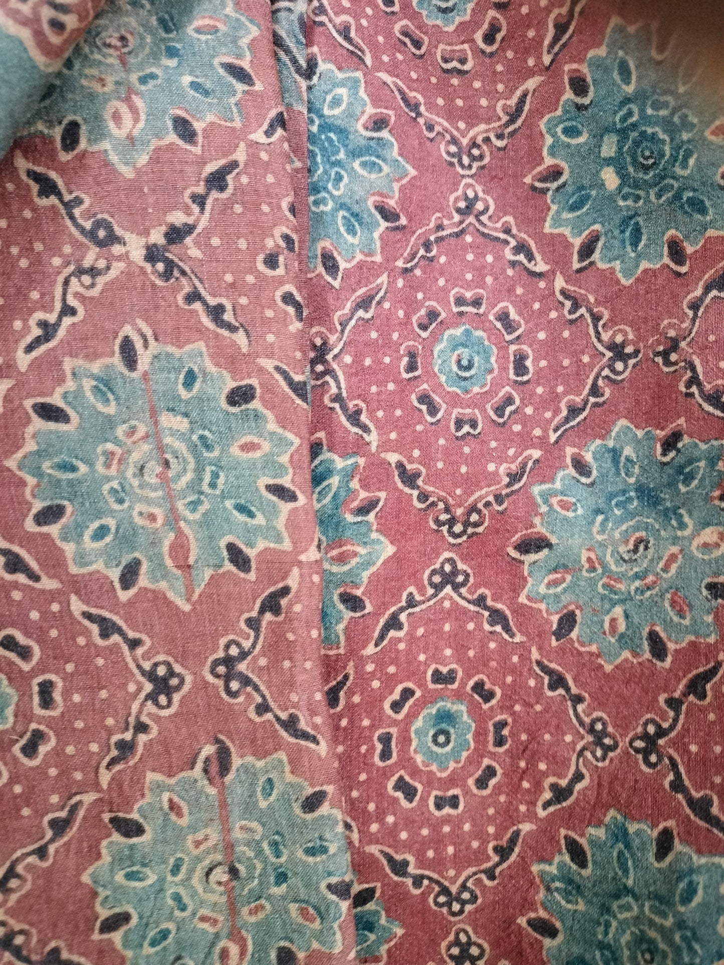 Pure Tussar Ajarak hand block print Kurta and Dupatta 2.5 mt (each)