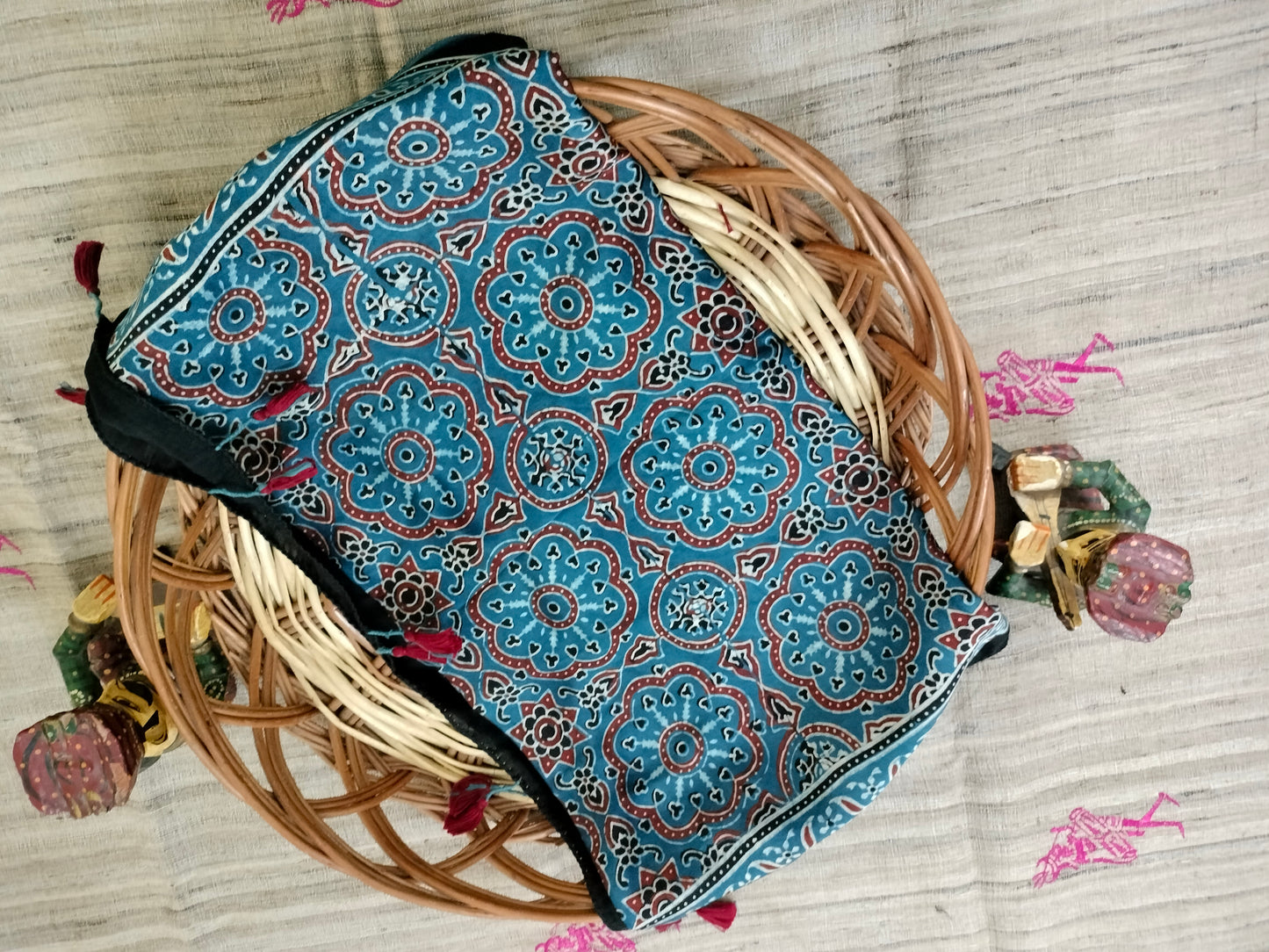 Modal silk Ajarak hand block print Stole