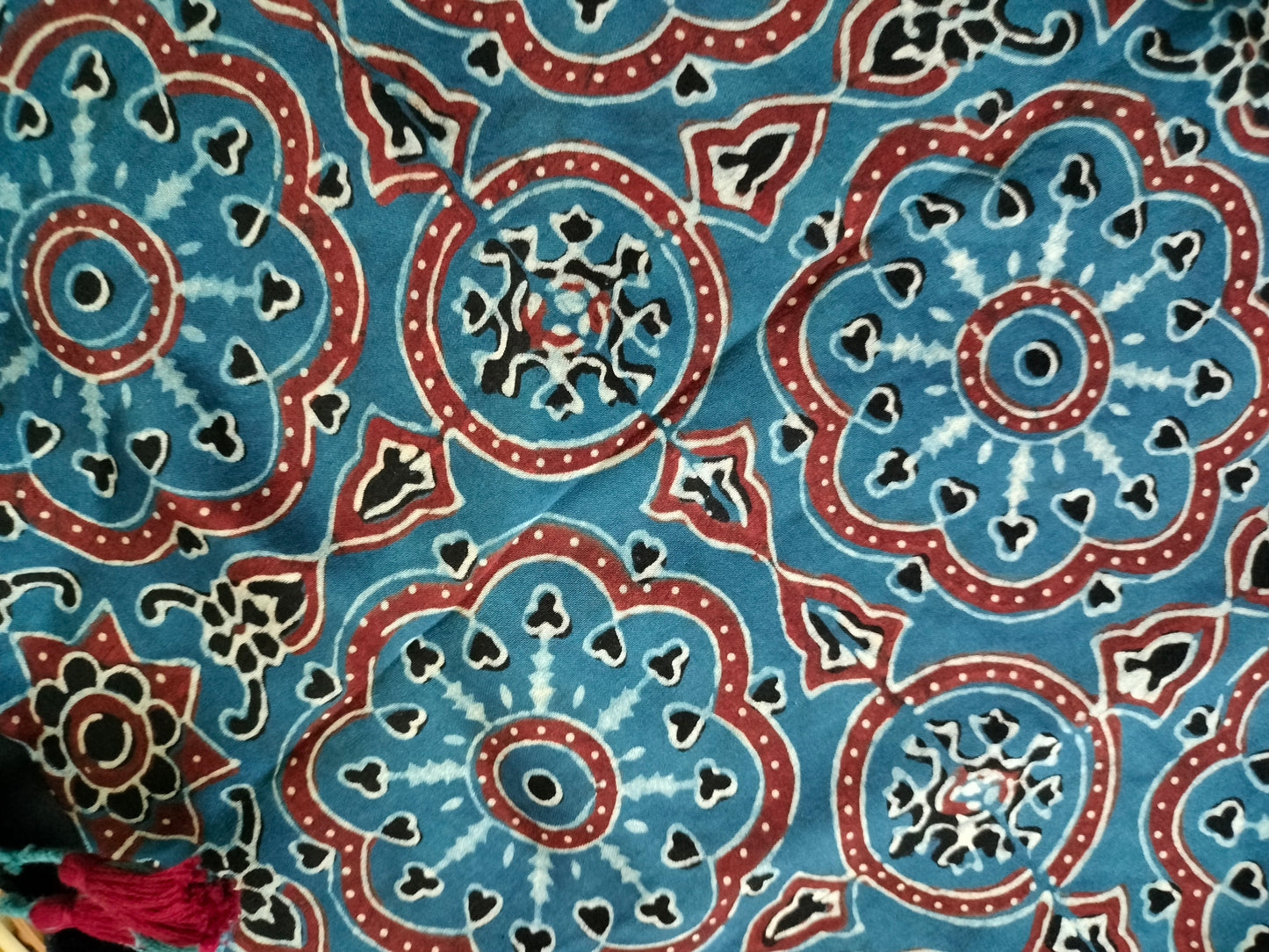 Modal silk Ajarak hand block print Stole