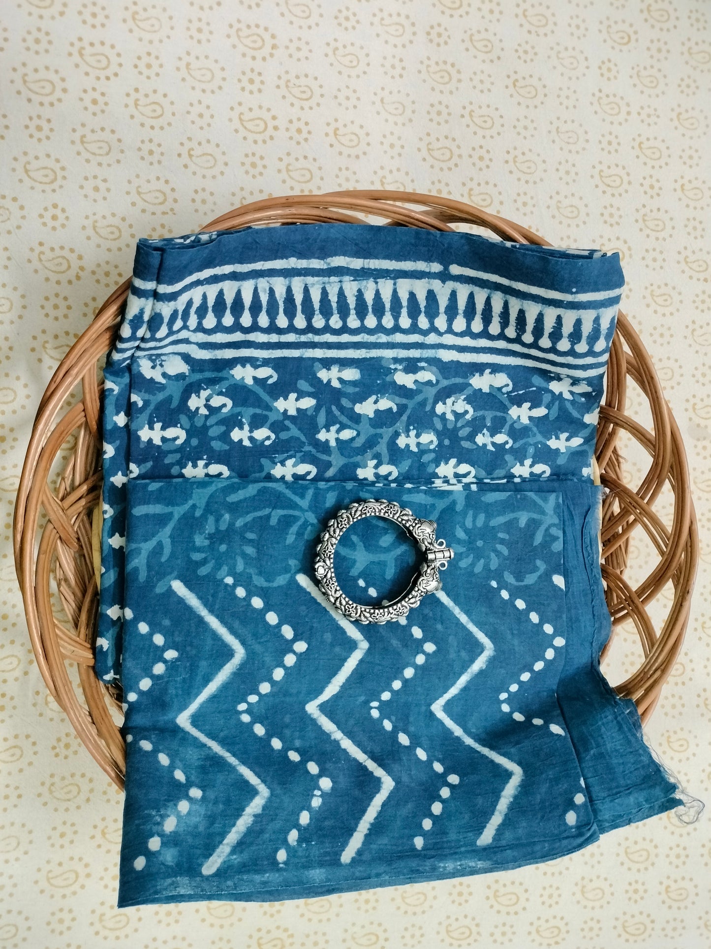 Pure Mul cotton suit with chiffon dupatta