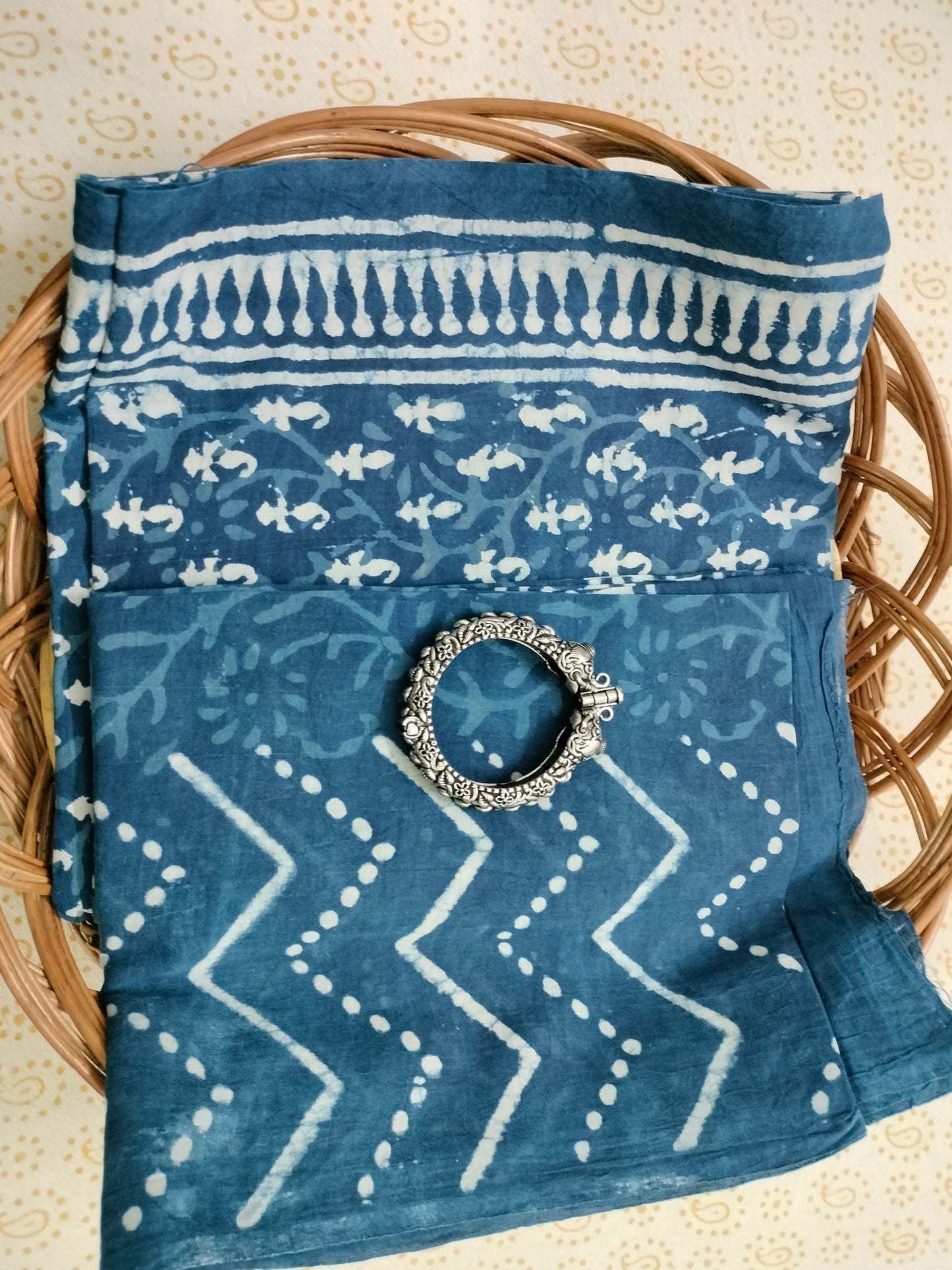 Pure Mul cotton suit with chiffon dupatta