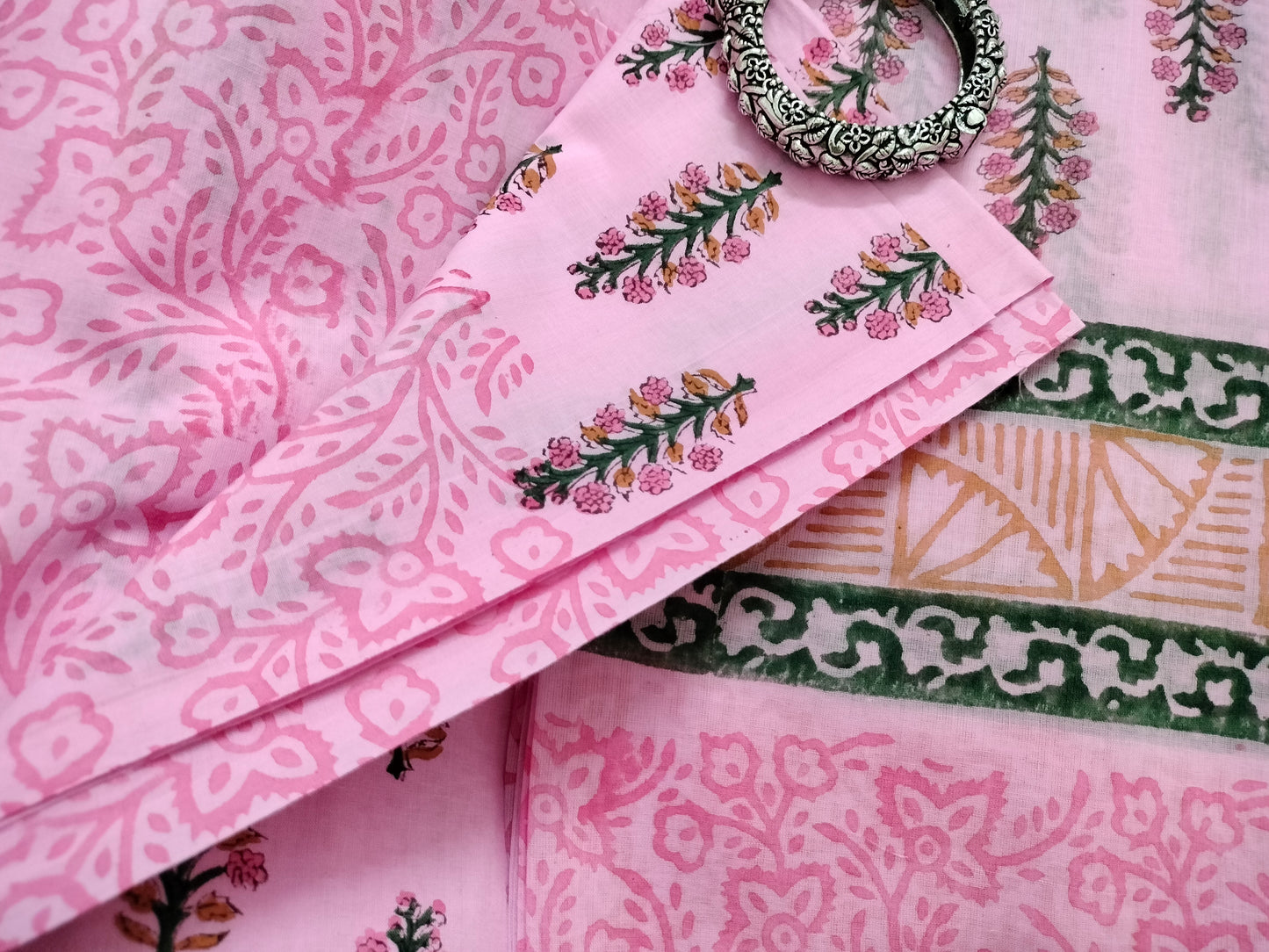 Pure Mul cotton suit with  chiffon dupatta