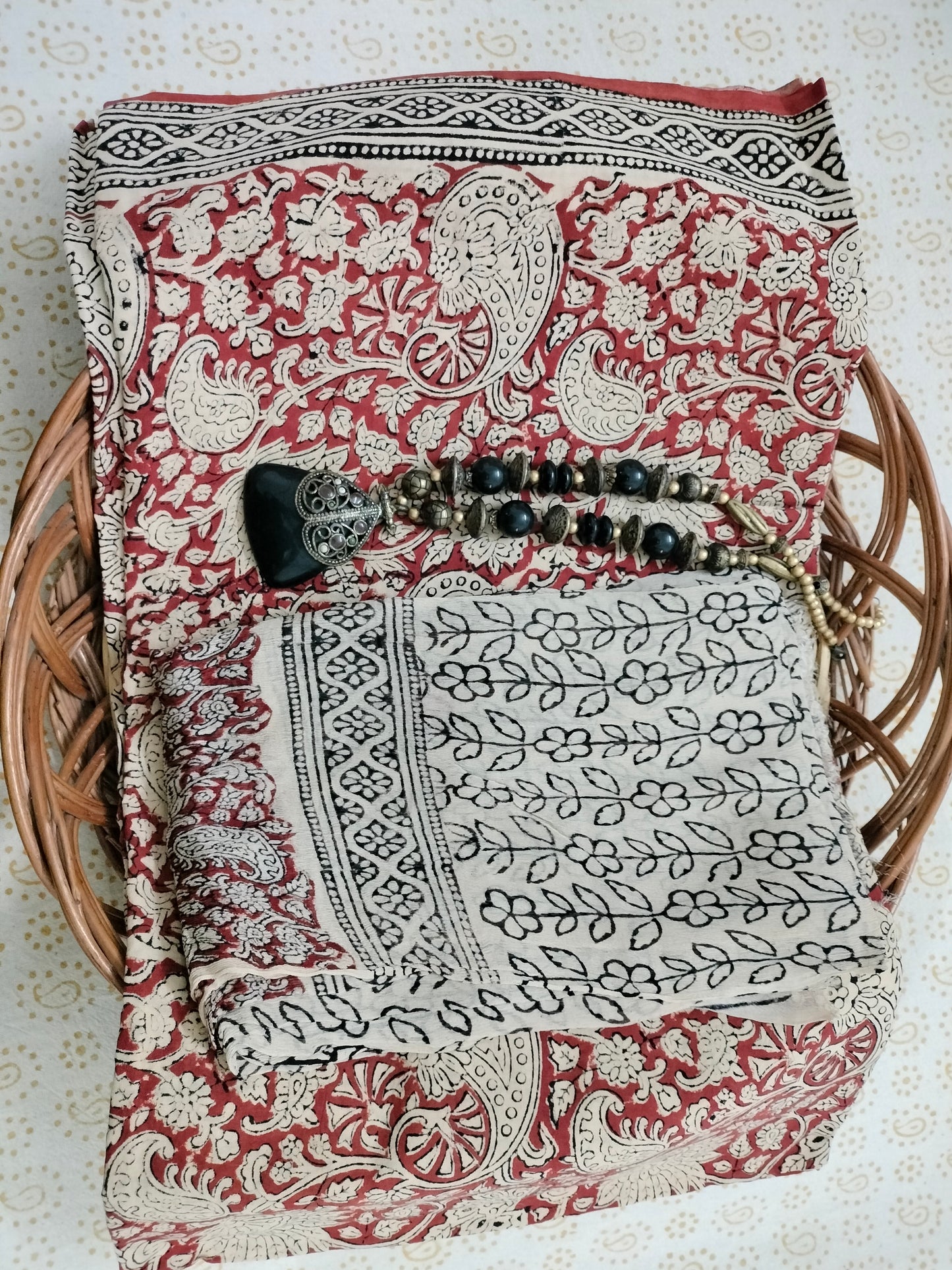 Pure Mul cotton suit with  chiffon dupatta