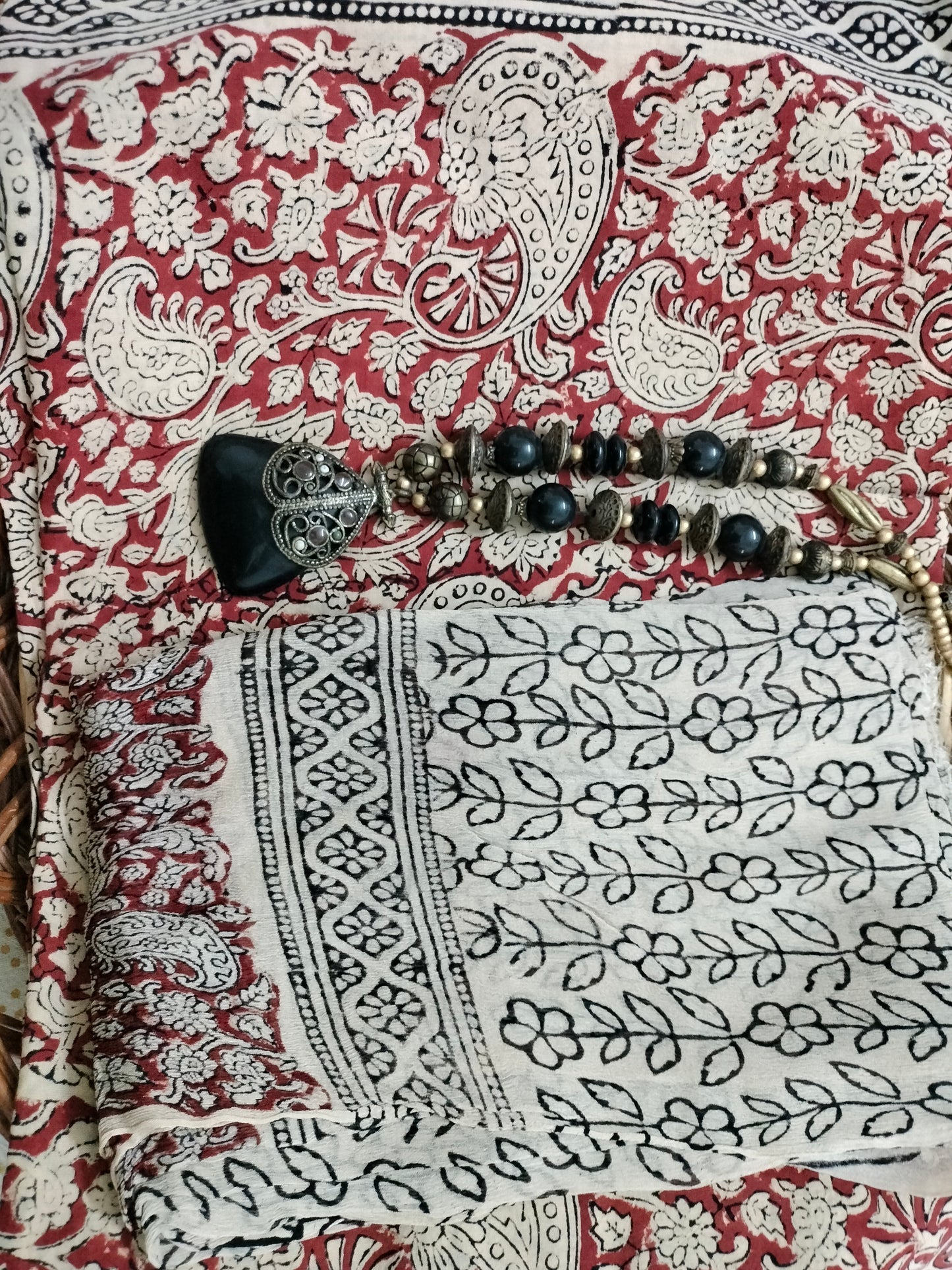 Pure Mul cotton suit with  chiffon dupatta
