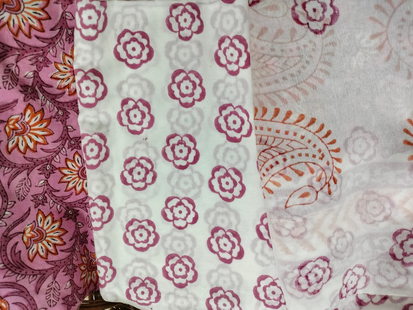 Pure Mul cotton suit with chiffon dupatta