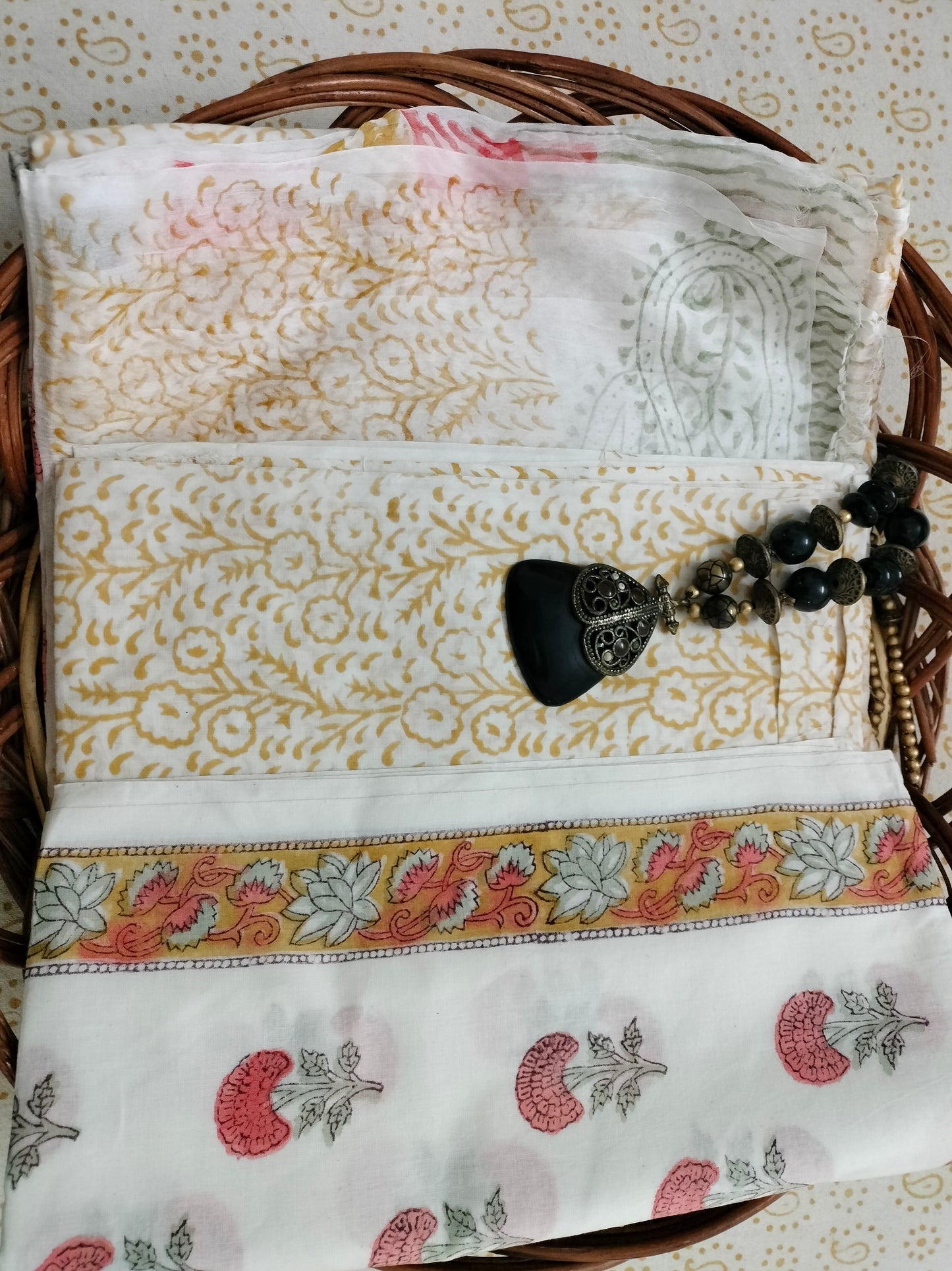 Pure Mul cotton suit with chiffon dupatta