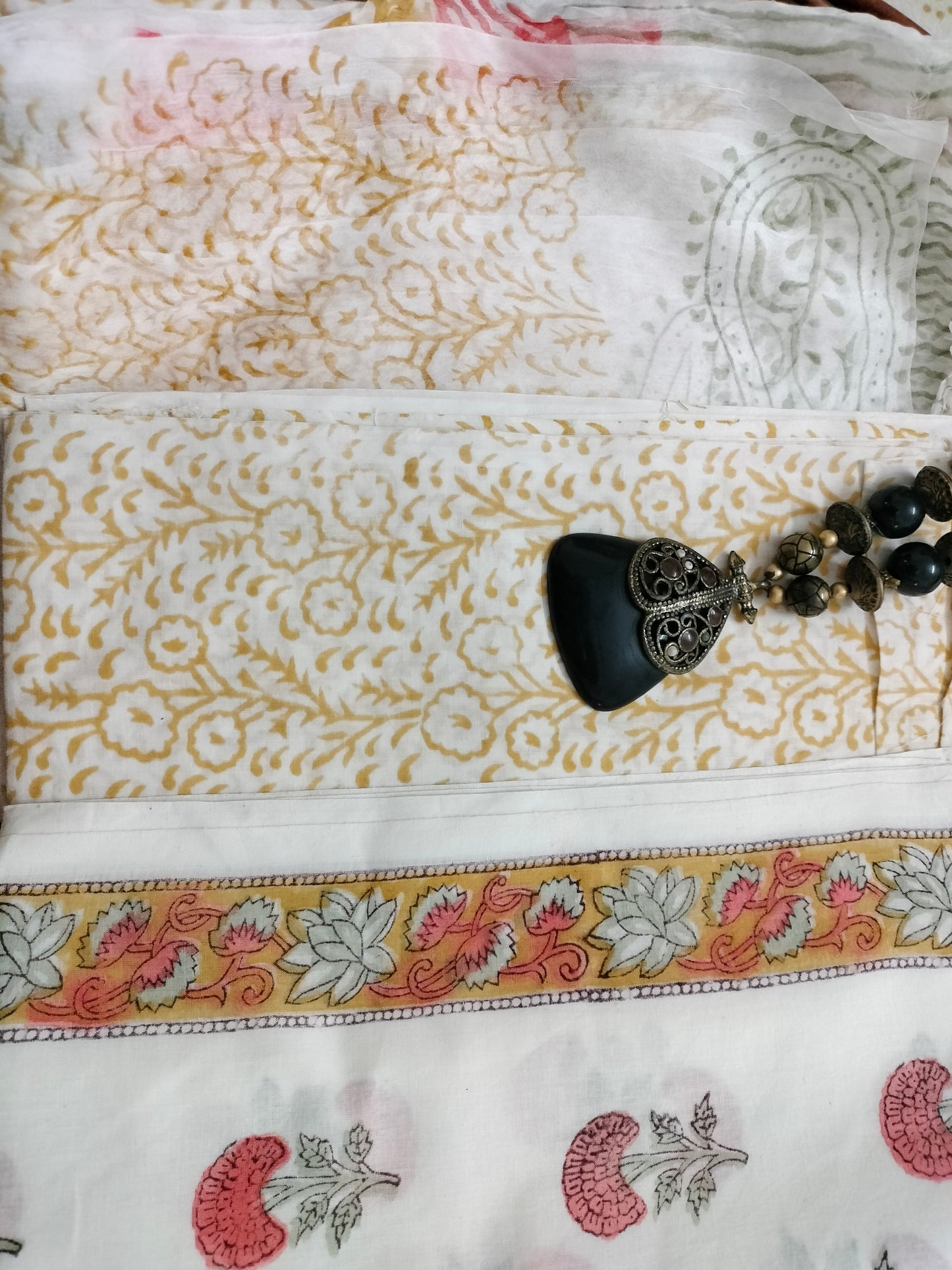 Pure Mul cotton suit with chiffon dupatta